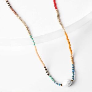 NEW Colorful Beaded Necklace with Pearl